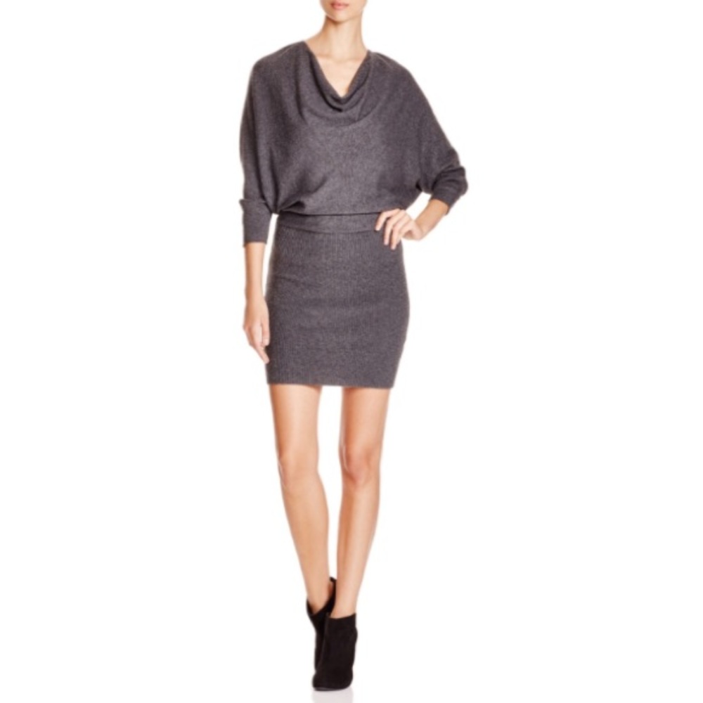 Moda International Cowl Neck Gray Sweater Dress XS - Picture 1 of 10